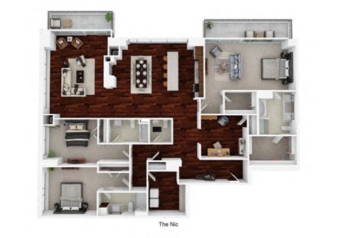 3d furnished floor plan for the meadows